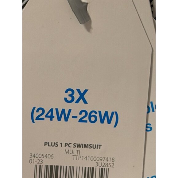 Black And White Gingham One Piece Swimsuit Plus Size Twist Front Cut OutSz 3X - Picture 3 of 12